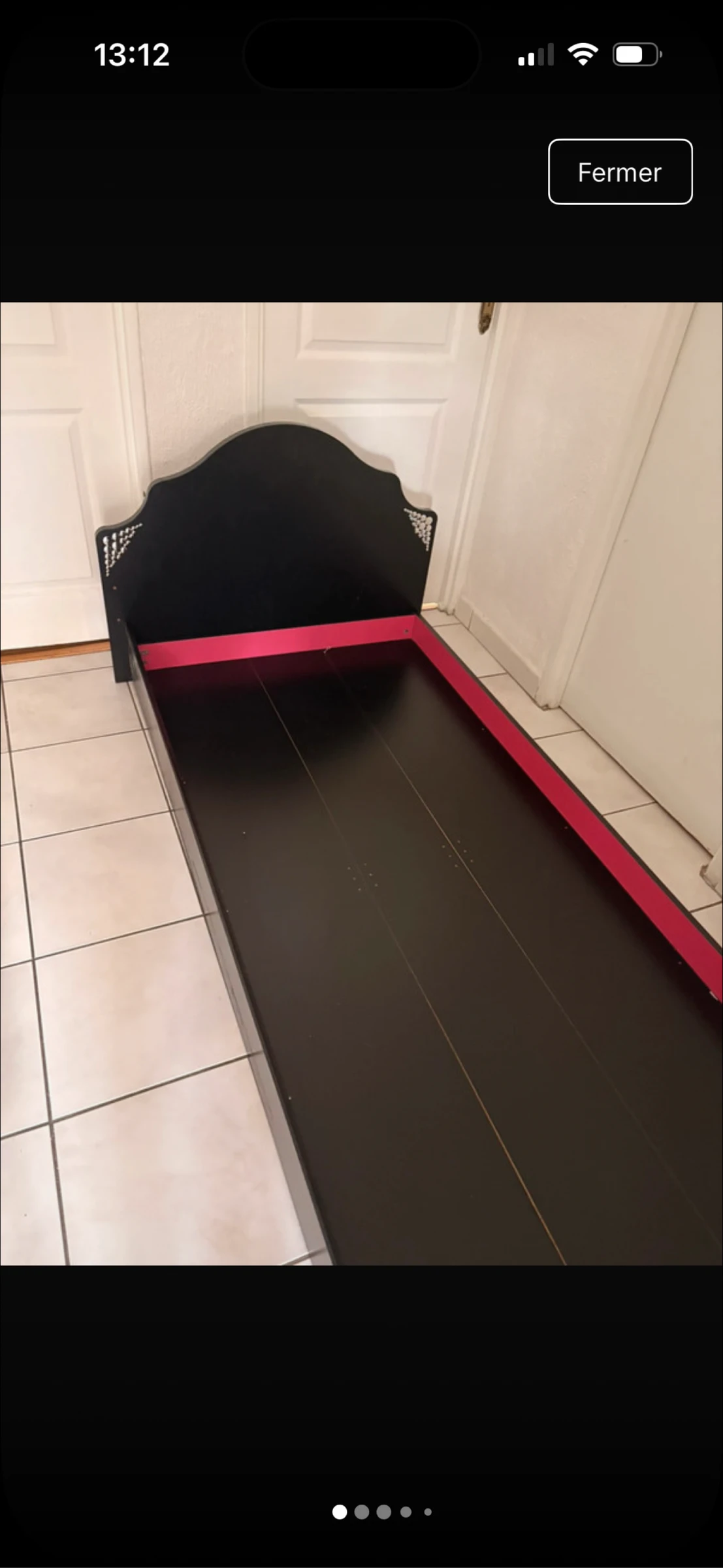 Conjunto completo negro lacado: Escritorio + Cama + Mesita de noche - Estilo moderno y funcional – photo 12